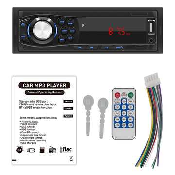 Autoradio Bluetooth 12V universel pour voiture lecteur mp3 bluetooth supportant la carte TF U disk autoradio FM noir